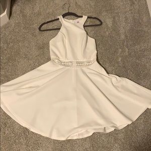 XSmall White Francesca’s Halter Lace Waist Cutout